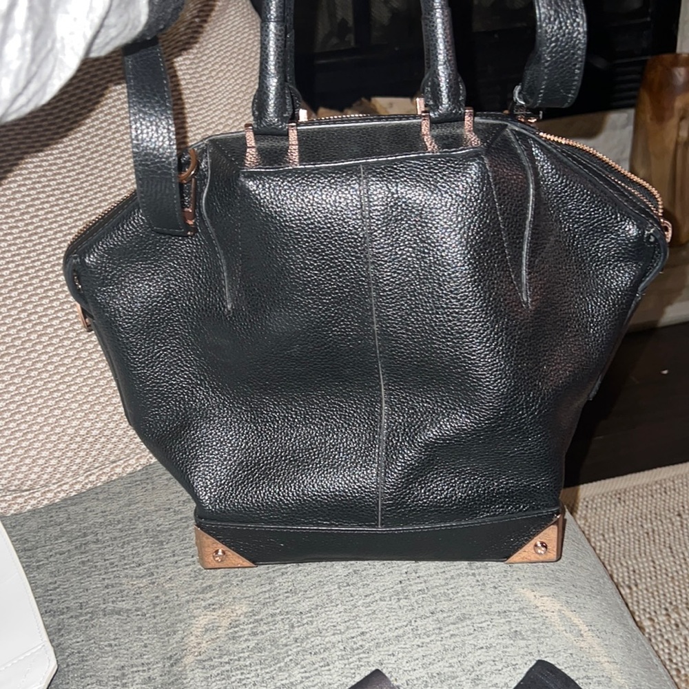Alexander Wang Pebbled Calfskin Small Emile Grey Rose Gold Hardware